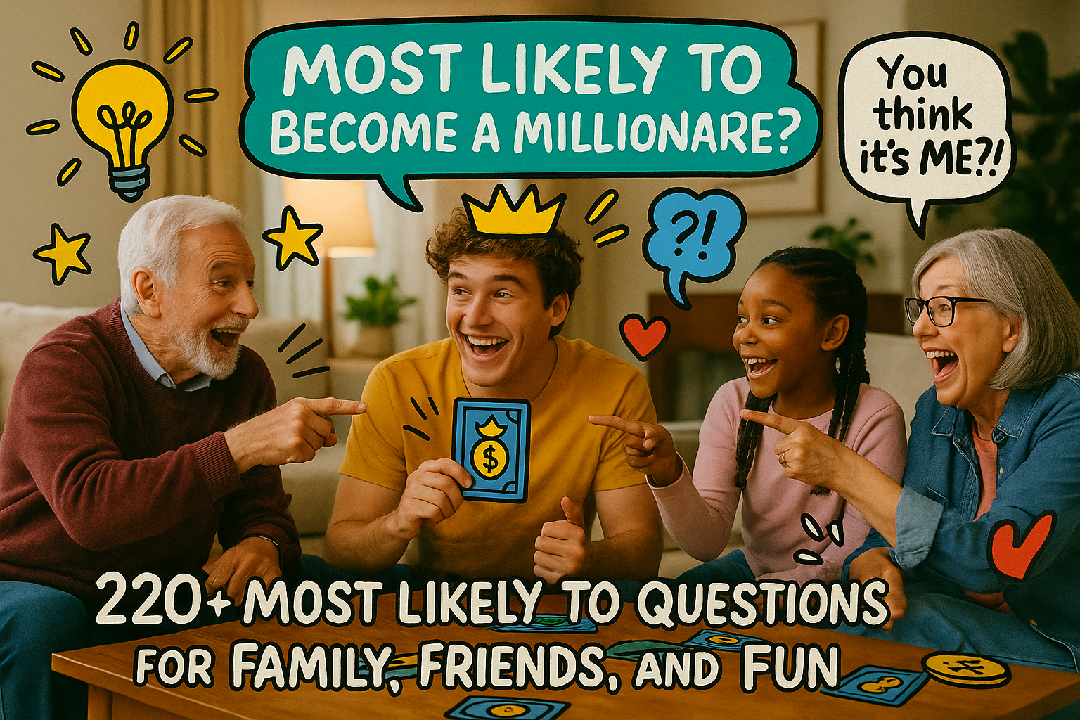 220+ Most Likely To Questions for Family, Friends, and Fun